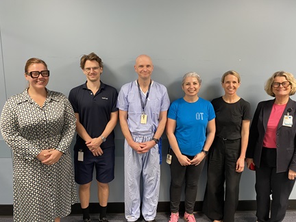 A group of people standing